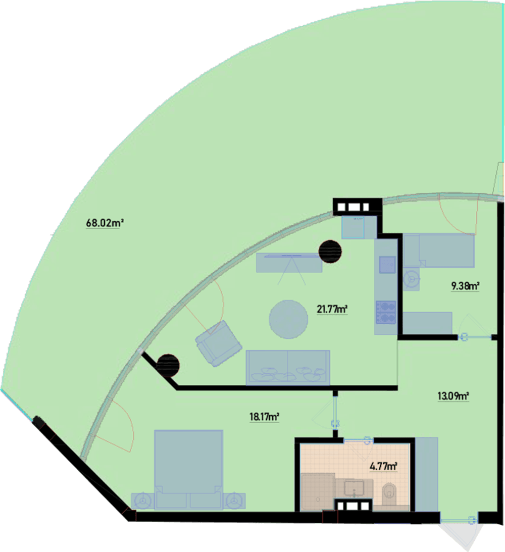 144.92 kvm, 3 otaqlı mənzil