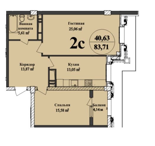 Renessans Palace g 2 rooms 83,71 sqm