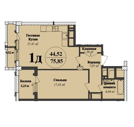 Renessans Palace f 1 room 75,85 sqm