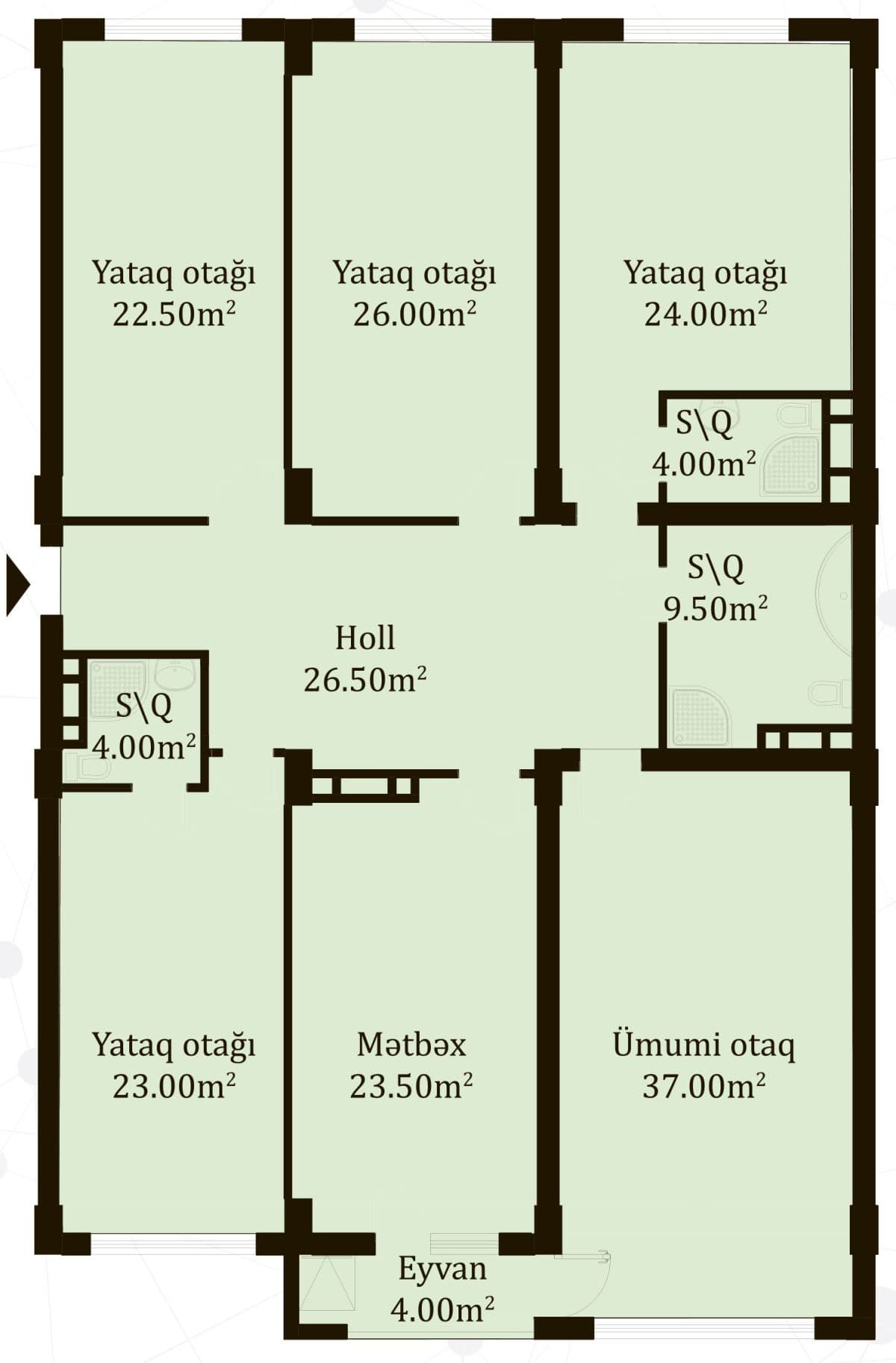 Selenium city, 5 otaqlı mənzil, 204 kvm
