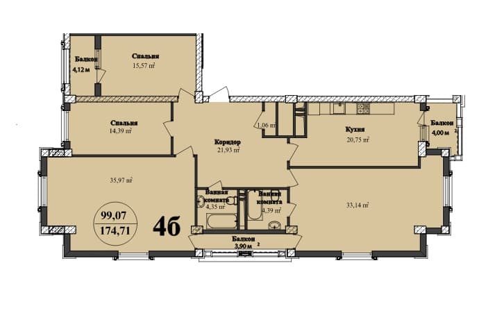 Renessans Palace v 4 rooms 174,71 sqm - 2