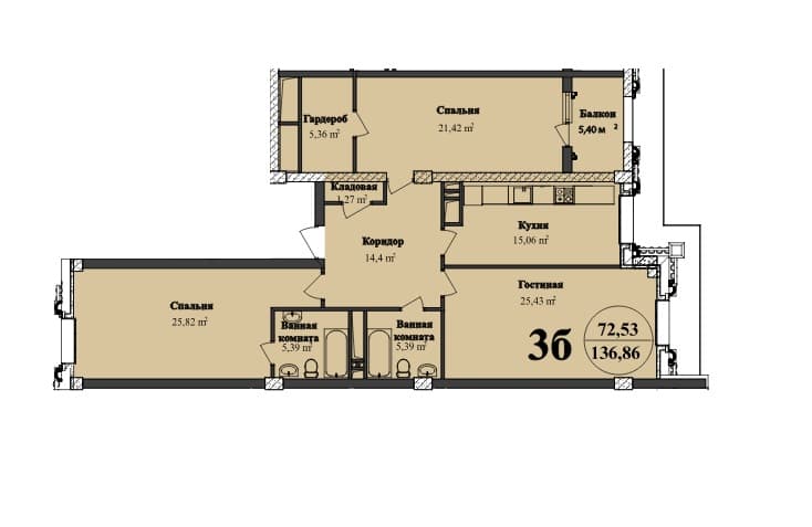 Renessans Palace r 3 rooms 136,86 sqm - 2