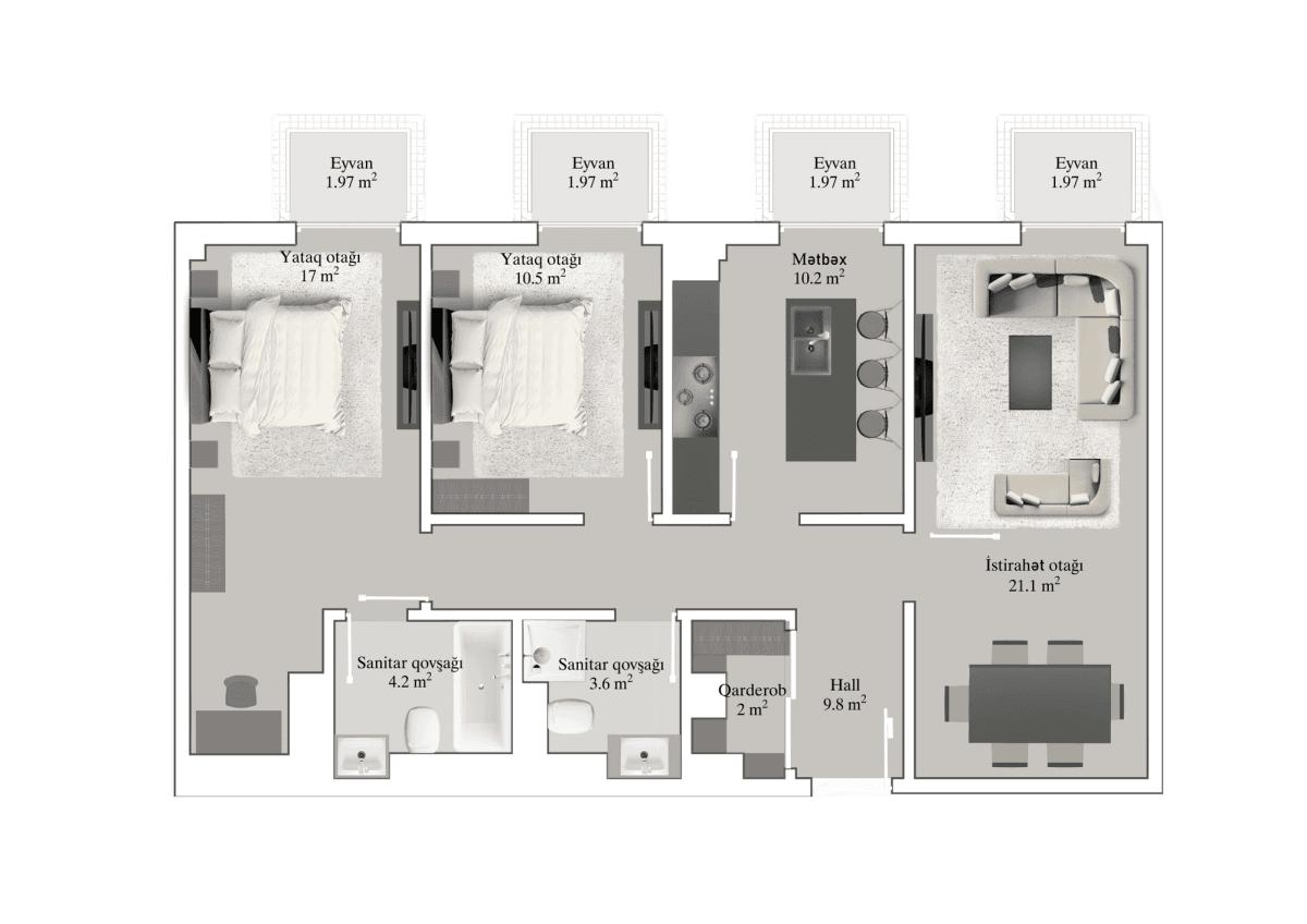Knightsbridge Residence White City 3 rooms, 94.60 sq.m.