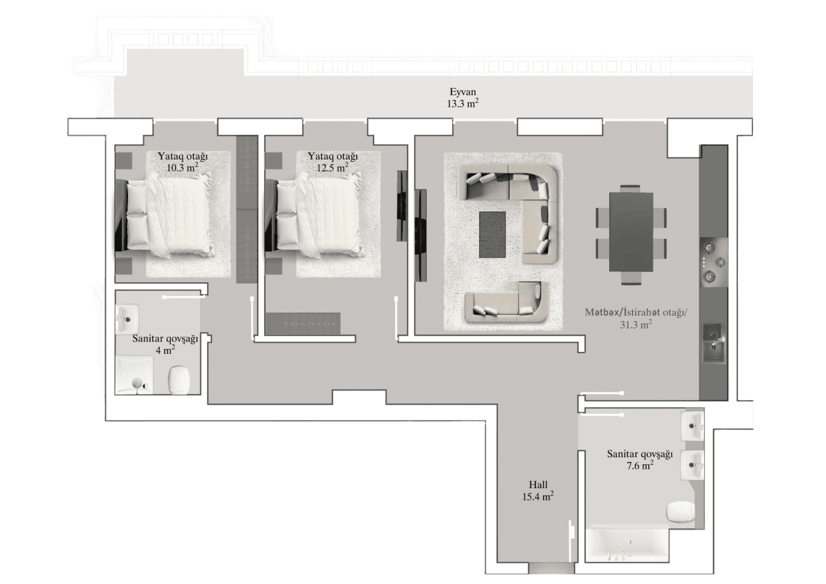 Knightsbridge Residence White City 3 rooms, 100.90 sq.m.