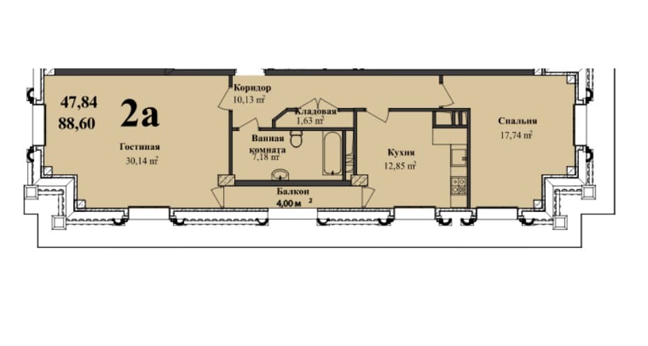 Renessans Palace m 2 rooms 88,60 sqm