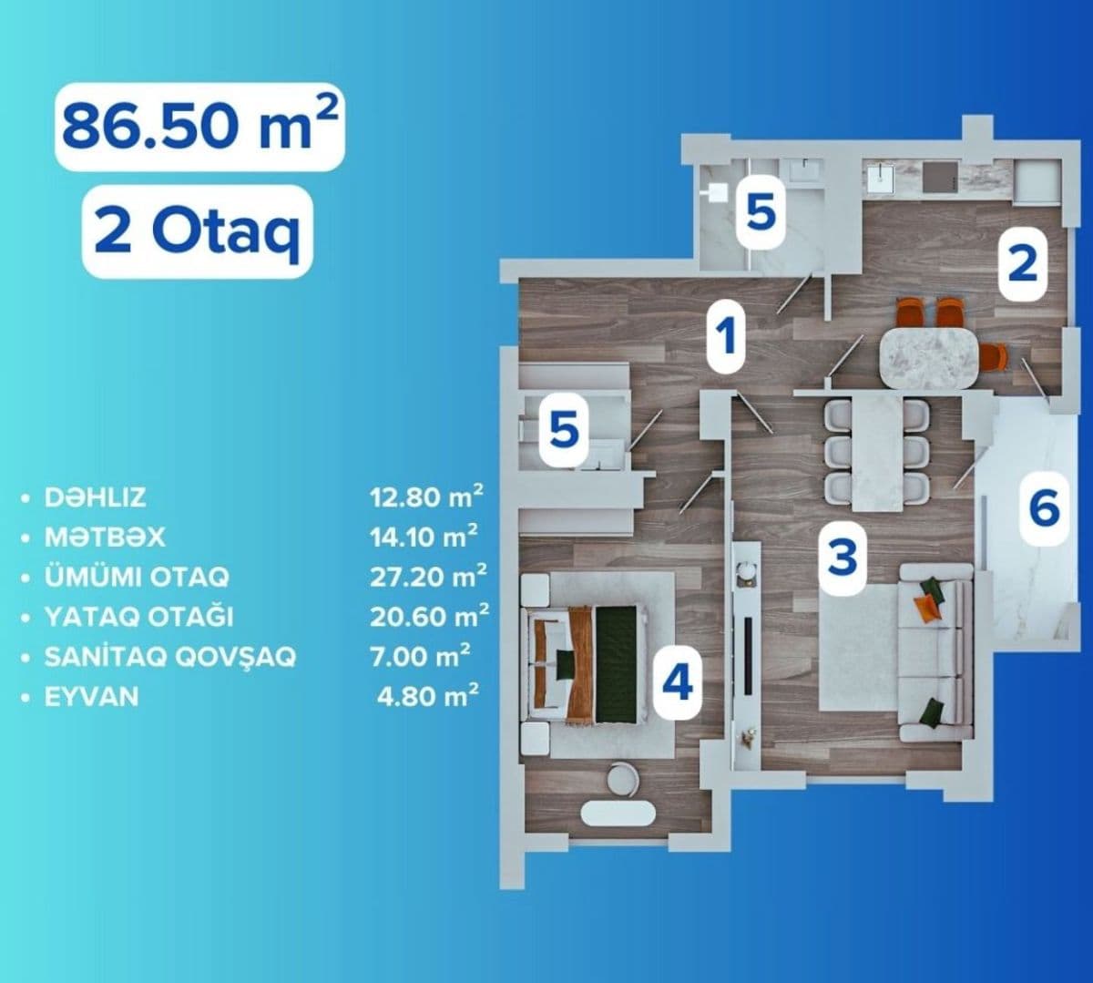 Khemse Palace 2 rooms, 86.50 sq.m