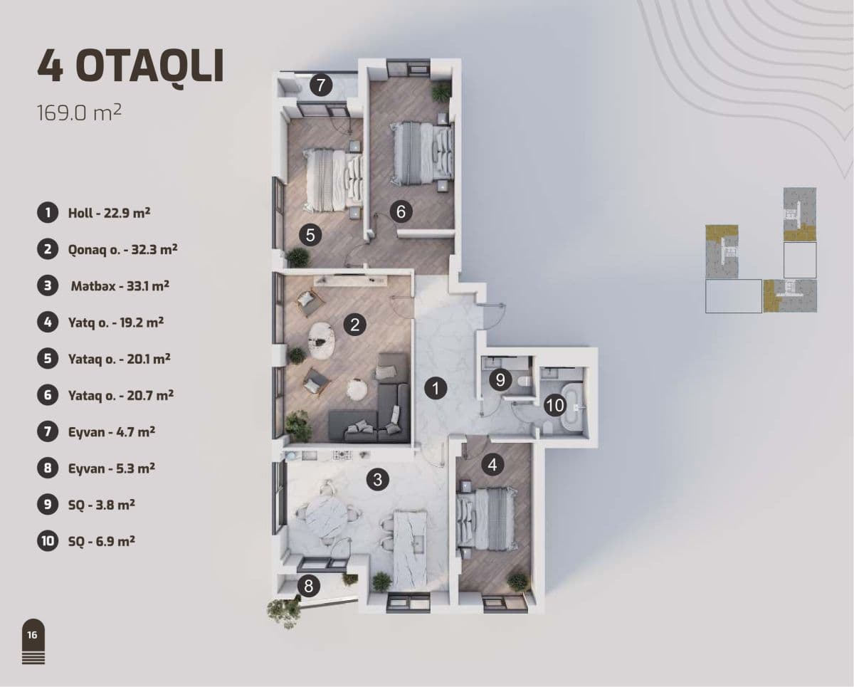 Marbel Residence 4 rooms, 169 sq.m.