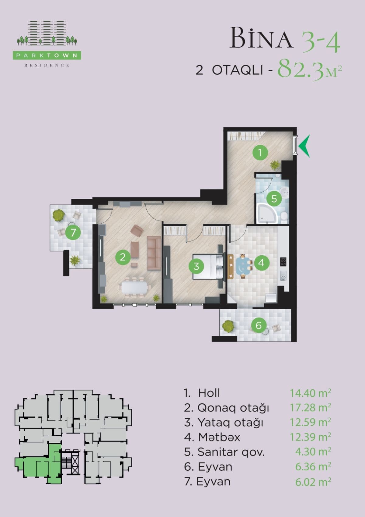 Parktown Residence 1 rooms 64.89 sqm