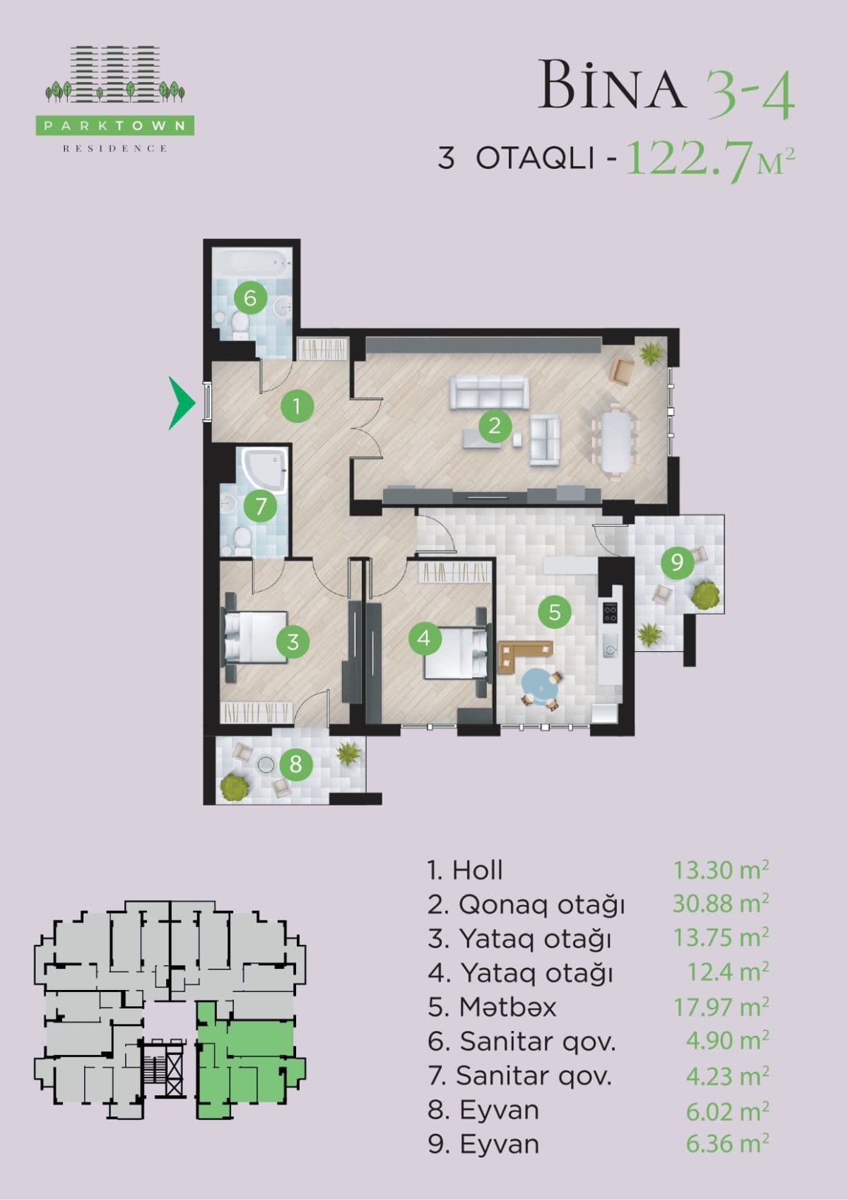 Parktown Residence 3 rooms 115.86 sqm