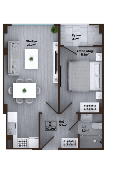 Melissa Park 2 rooms 52.90 sq.m.