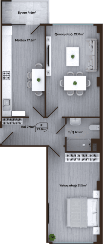 Melissa Park 2 rooms 77.80 sq.m.