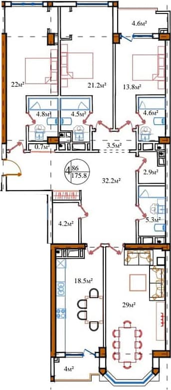 Caspian Palace c 4 otaqli 175,80 kvm