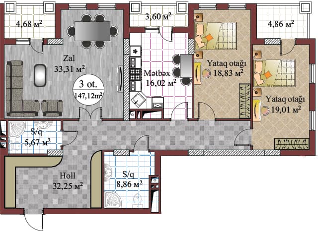 Evim Residence r 3 rooms 147,12 sqm