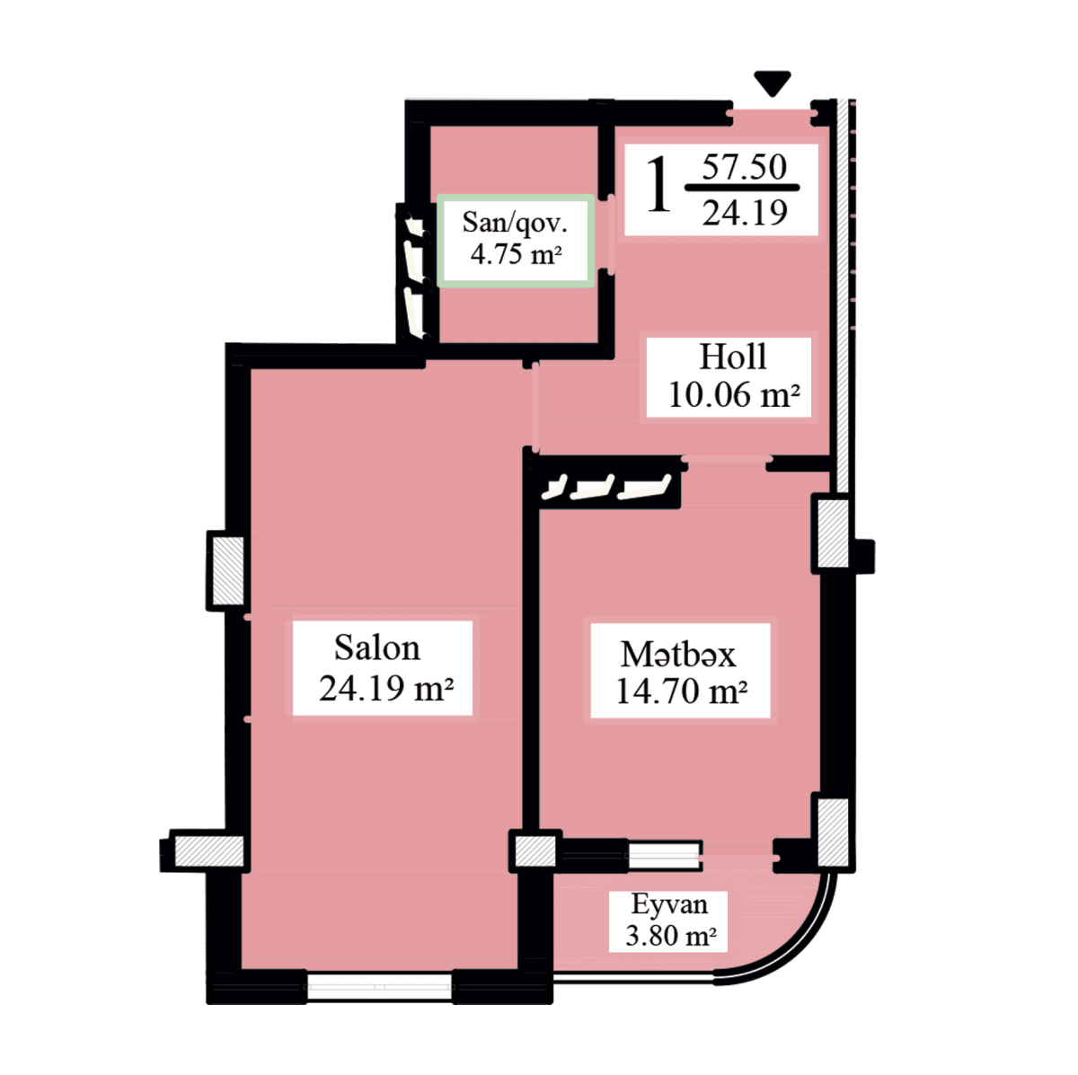 Jasmine Park a 1 room 57,50 sqm