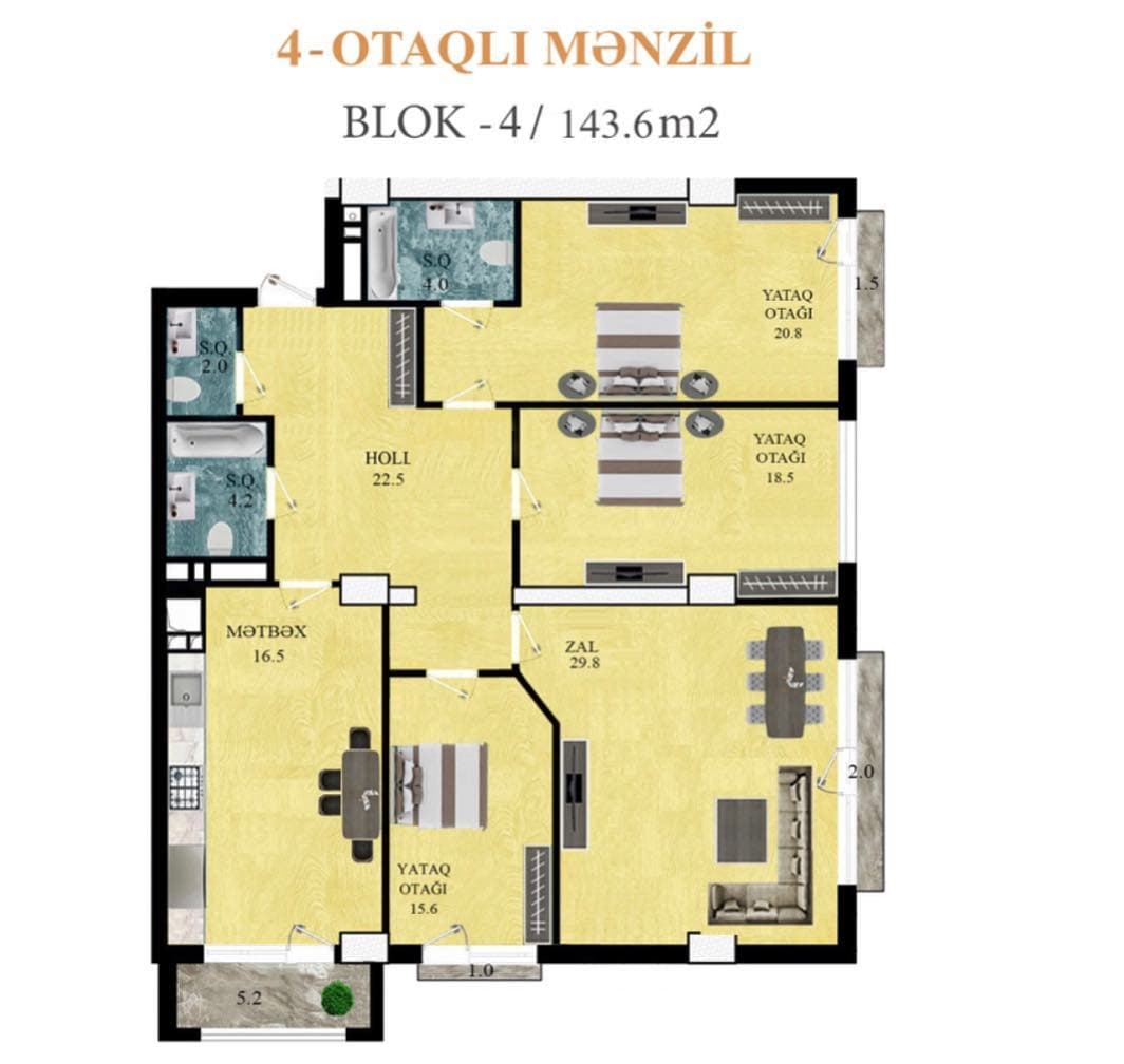 28Residence 4 otaq 143,60 kv.m.