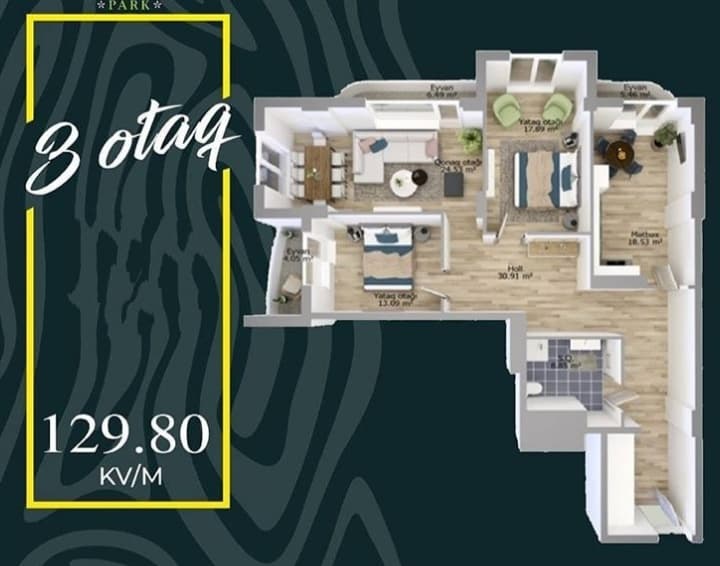 Jasmine Park k 3 rooms 129,80 sqm - 2