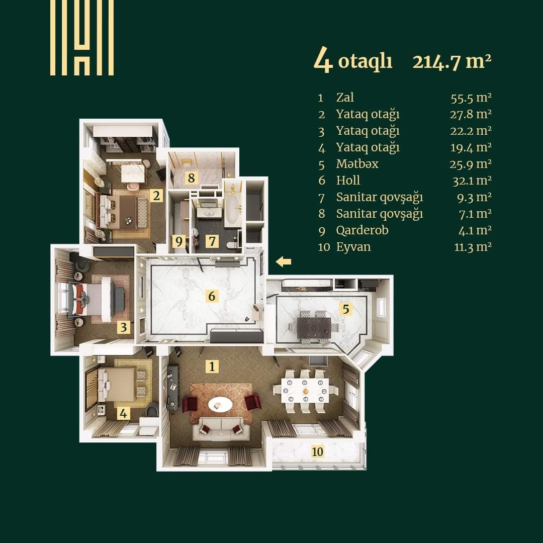 Hillside Residence c 4 rooms 214,70 sqm