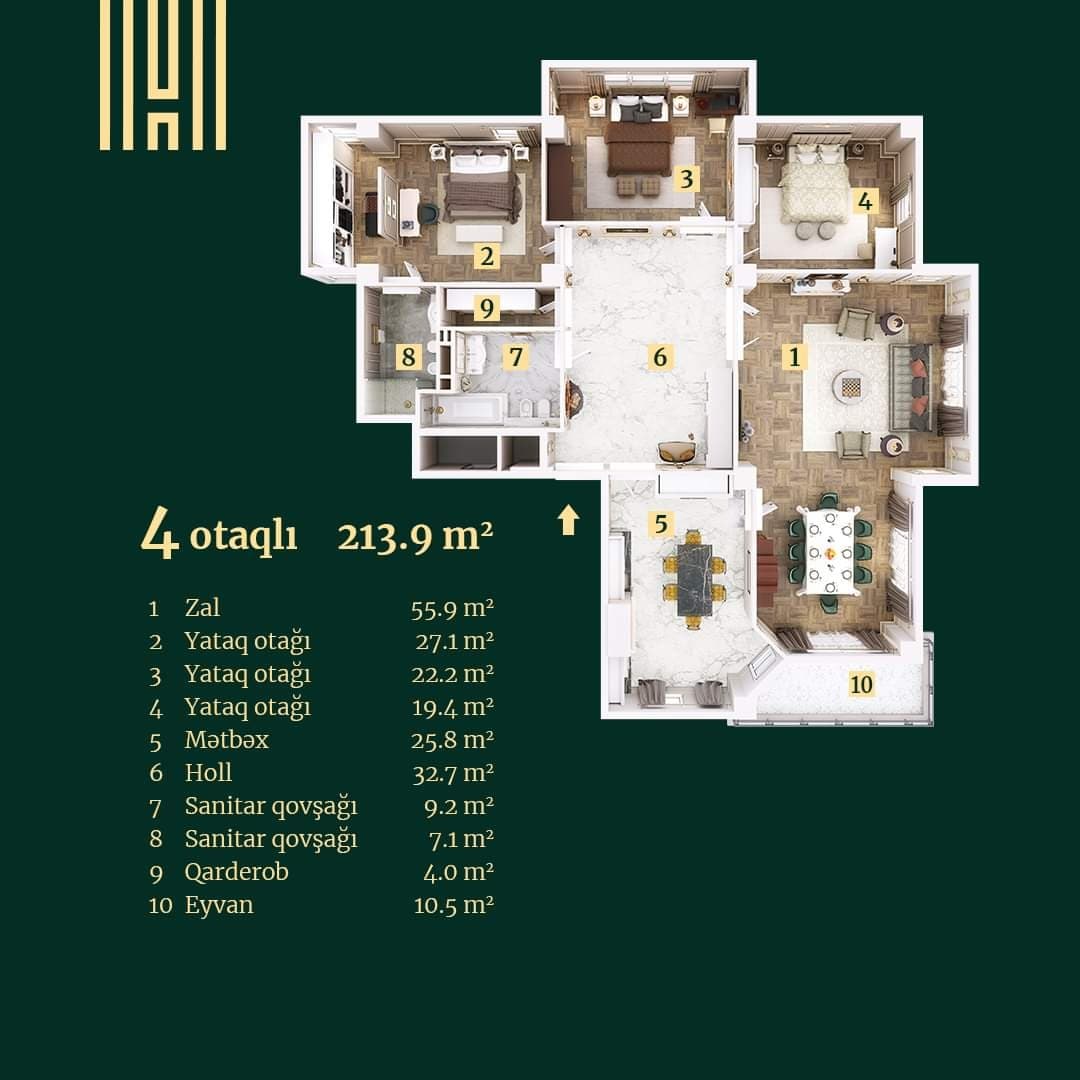 Hillside Residence b 4 rooms 213,90 sqm