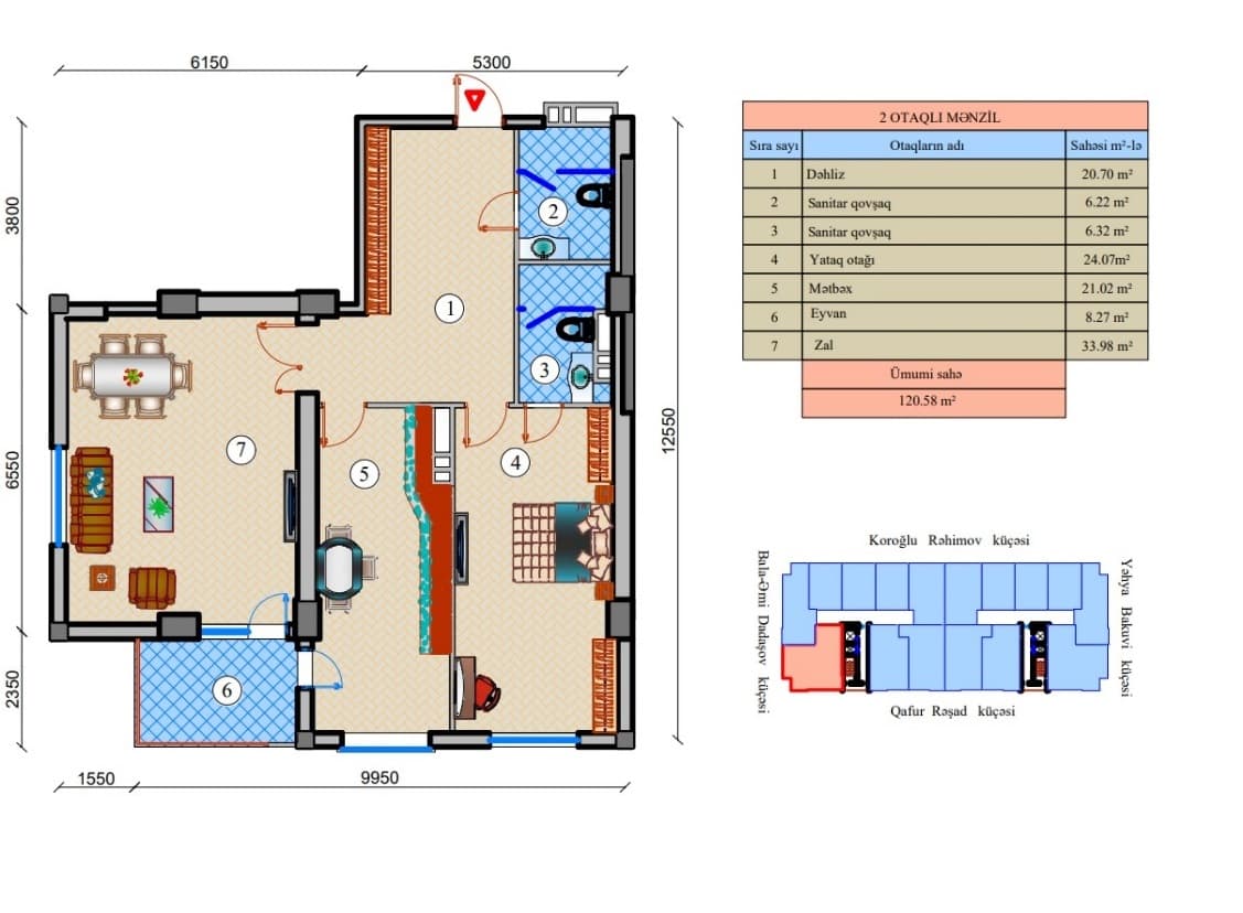 Zumrud Residence 2 room 120.58 sqm - 2