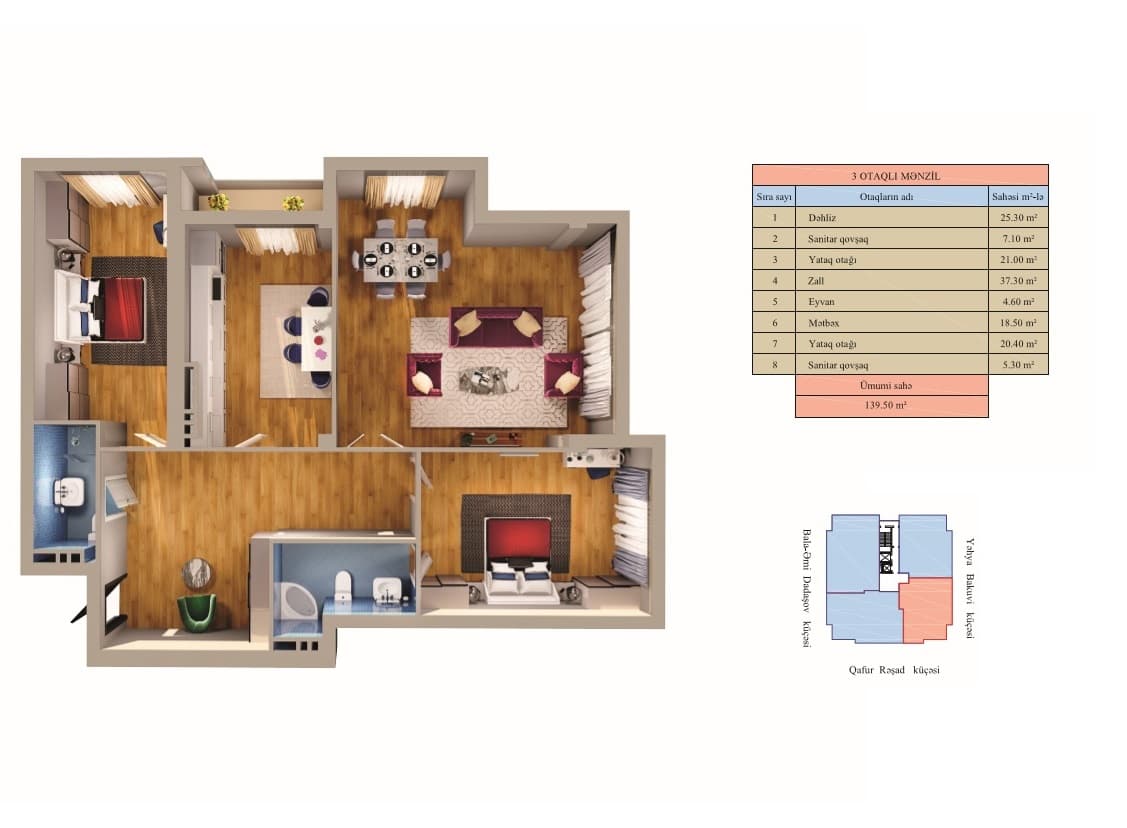 Zumrud Residence 3 rooms 139,50 sqm