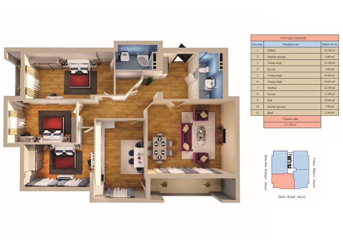 Zumrud Residence 4 rooms 171,40 sqm