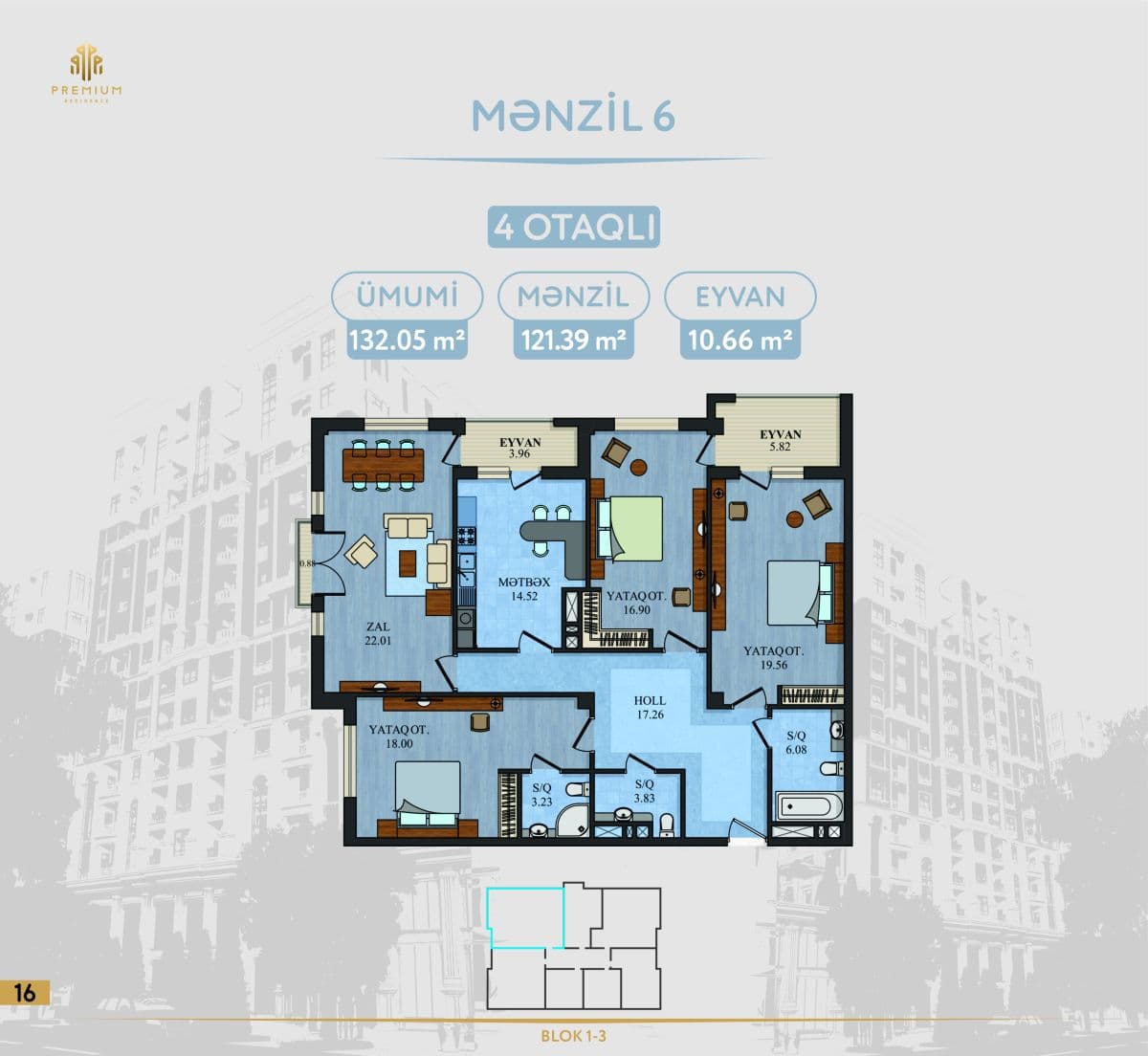 5 Ulduz 4 otaq 132,05 kvm - 2