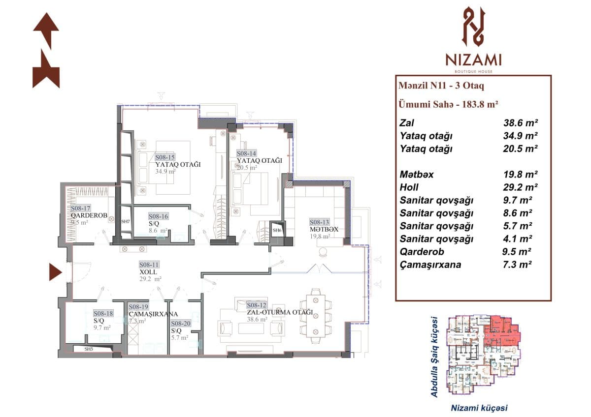 Nizami Boutique House 3 rooms 183.80 sqm - 2
