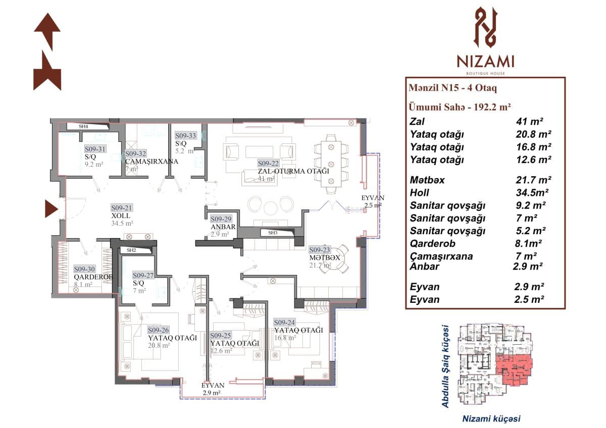 Nizami Boutique House 4 rooms 192.20 sqm