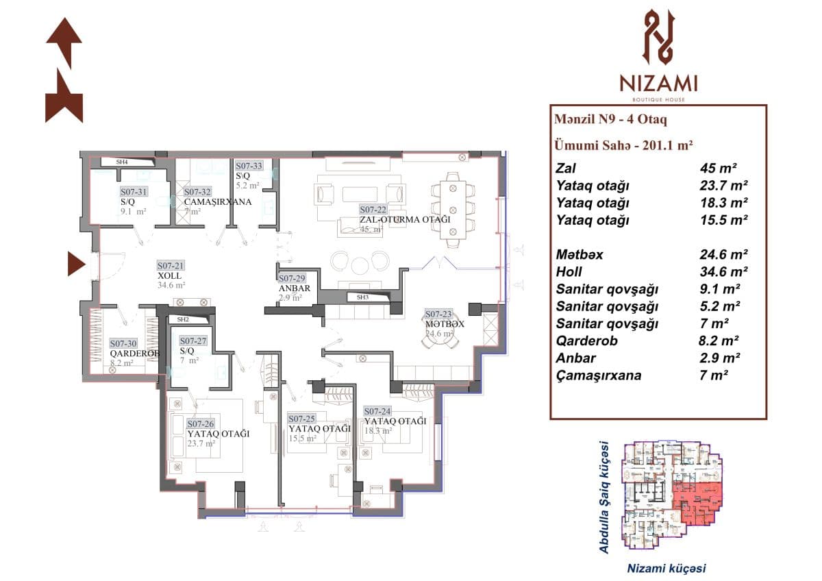 Nizami Boutique House 4 rooms 201.10 sqm