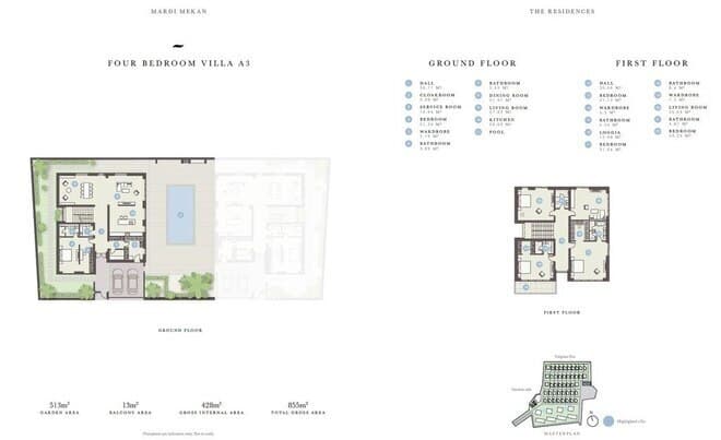 428 kvm, 5 otaqlı villa