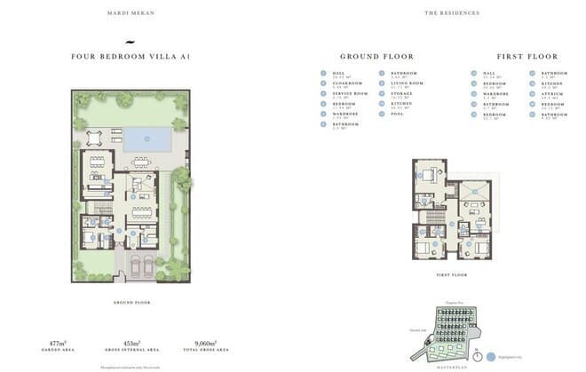 453 kvm, 5 otaqlı villa