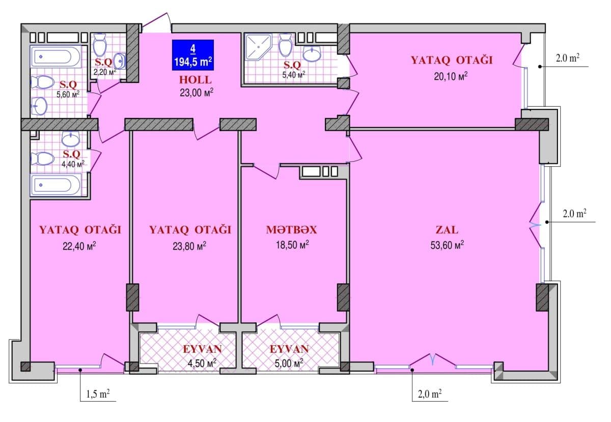 Grand Plaza 4 rooms 194,50 sqm