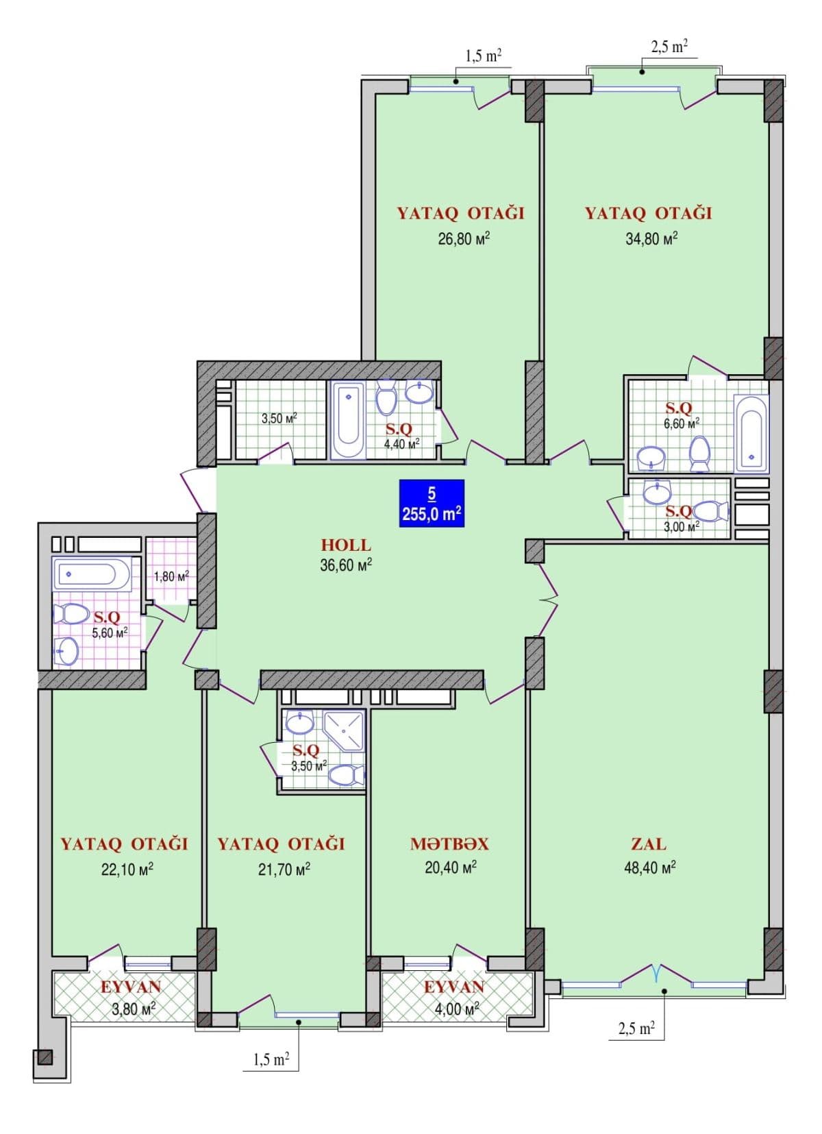Grand Plaza 5 rooms 255,00 sqm