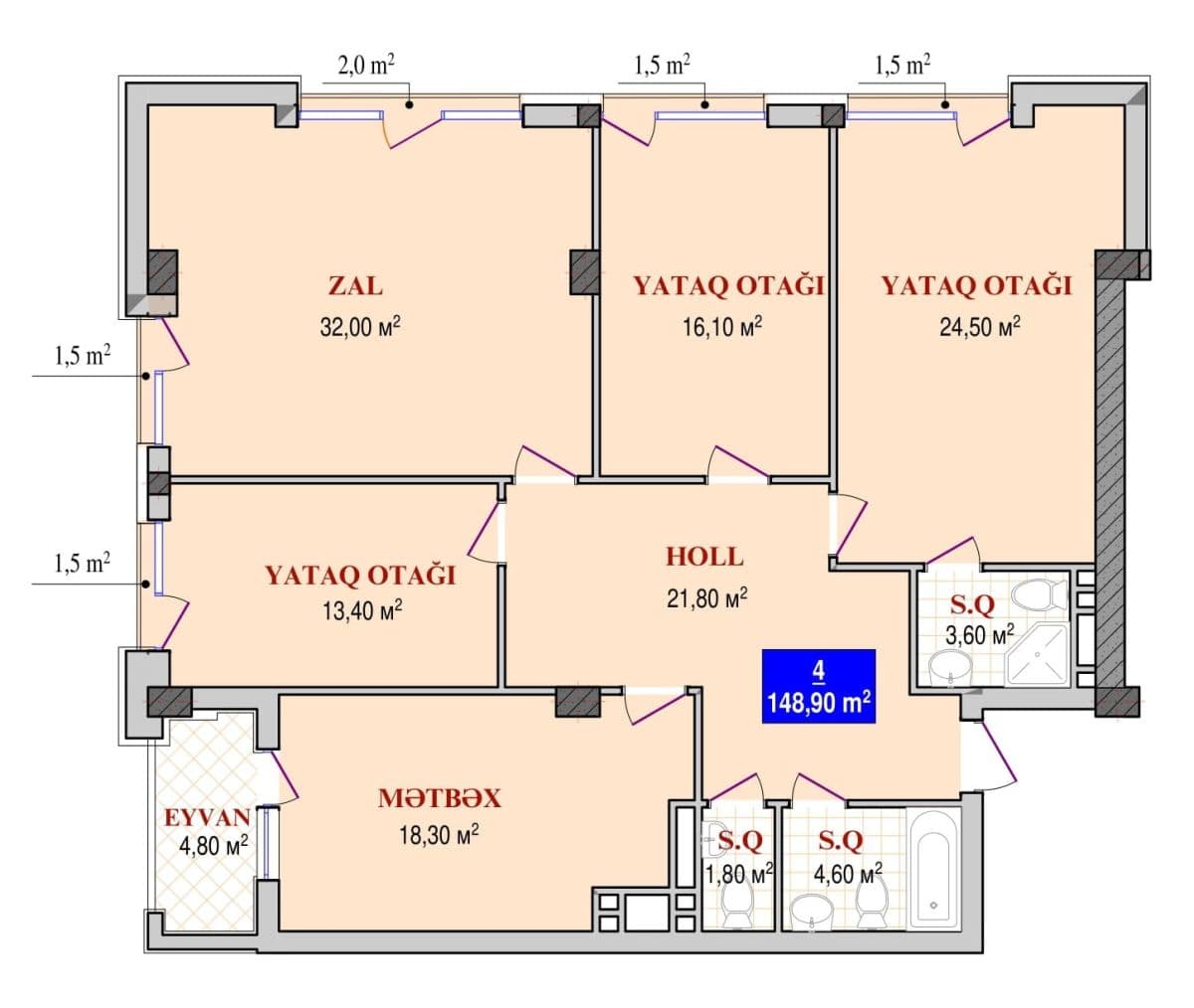 Grand Plaza 4 rooms 148,90 sqm