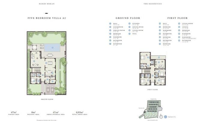471 kvm, 6 otaqlı villa