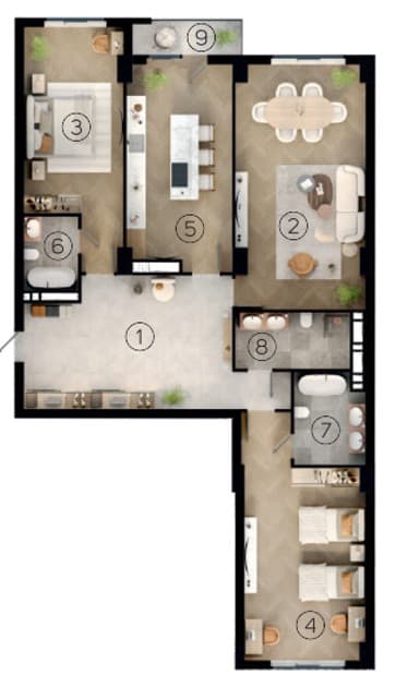 Baku City Residence Khatai 3 rooms 170,00 sqm