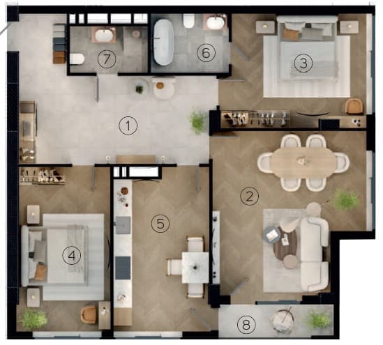 Baku City Residence Khatai 3 rooms 127,40 sqm