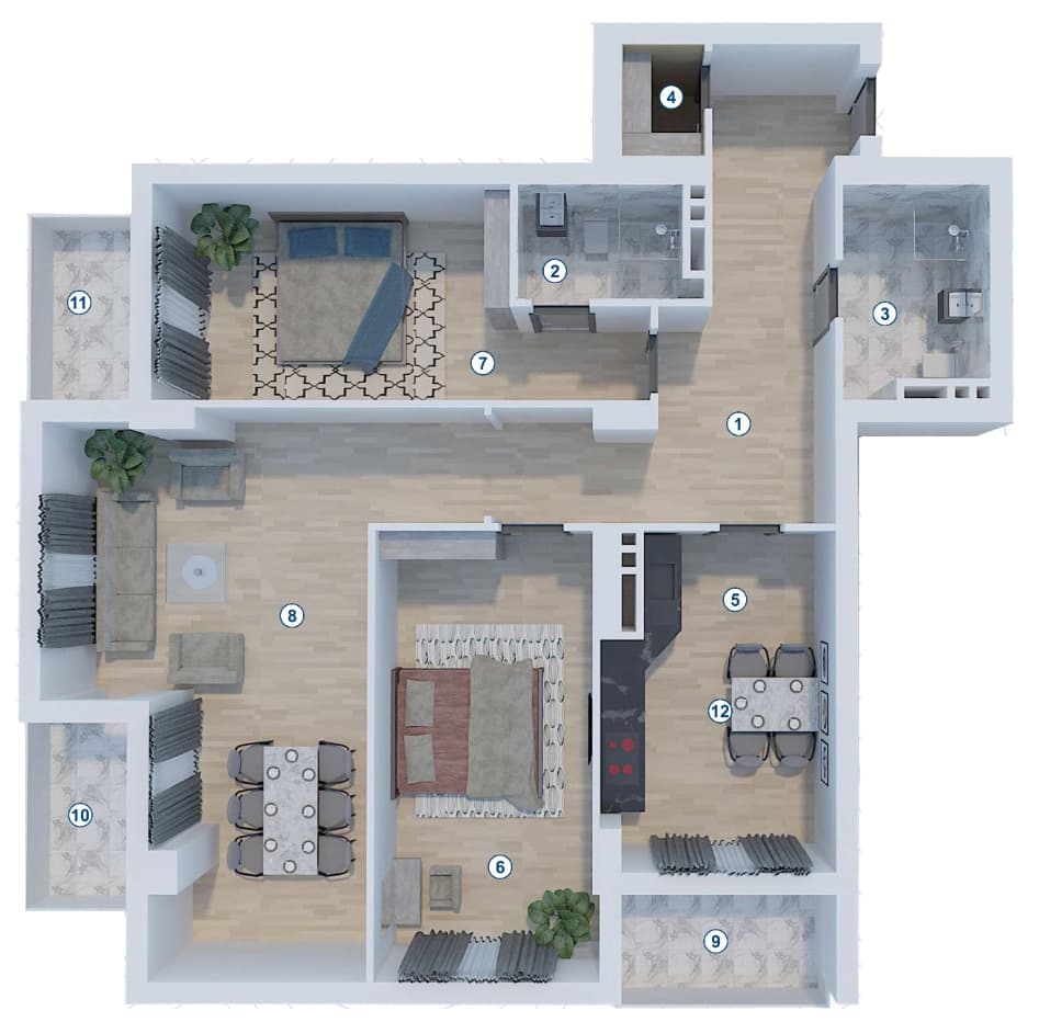 3 rooms, 145.35 sq.m. - 2