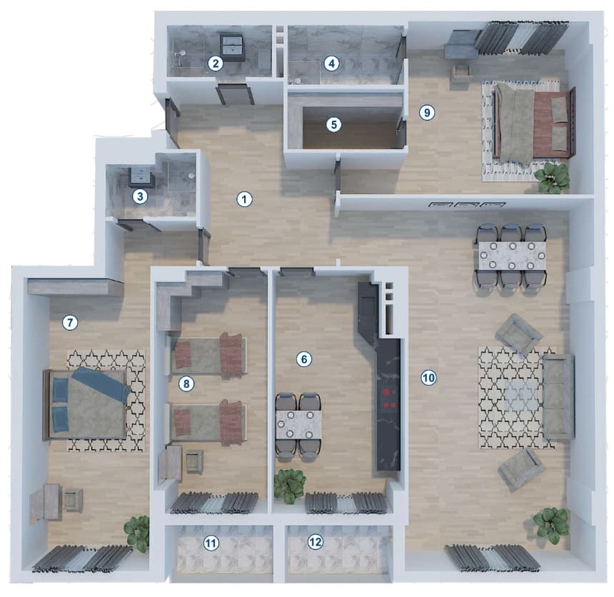 4 otaq, 210.52 kv.m. - 2
