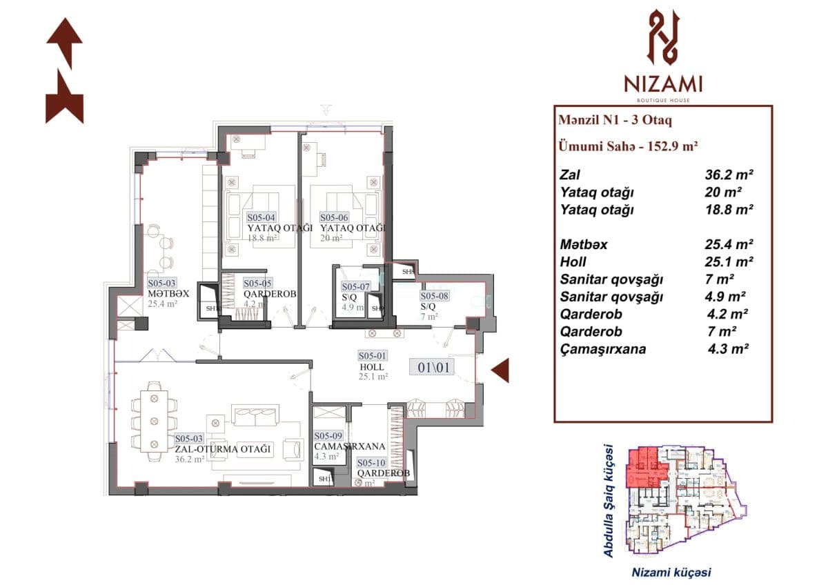 Nizami Boutique House 3 rooms 152.90 sqm