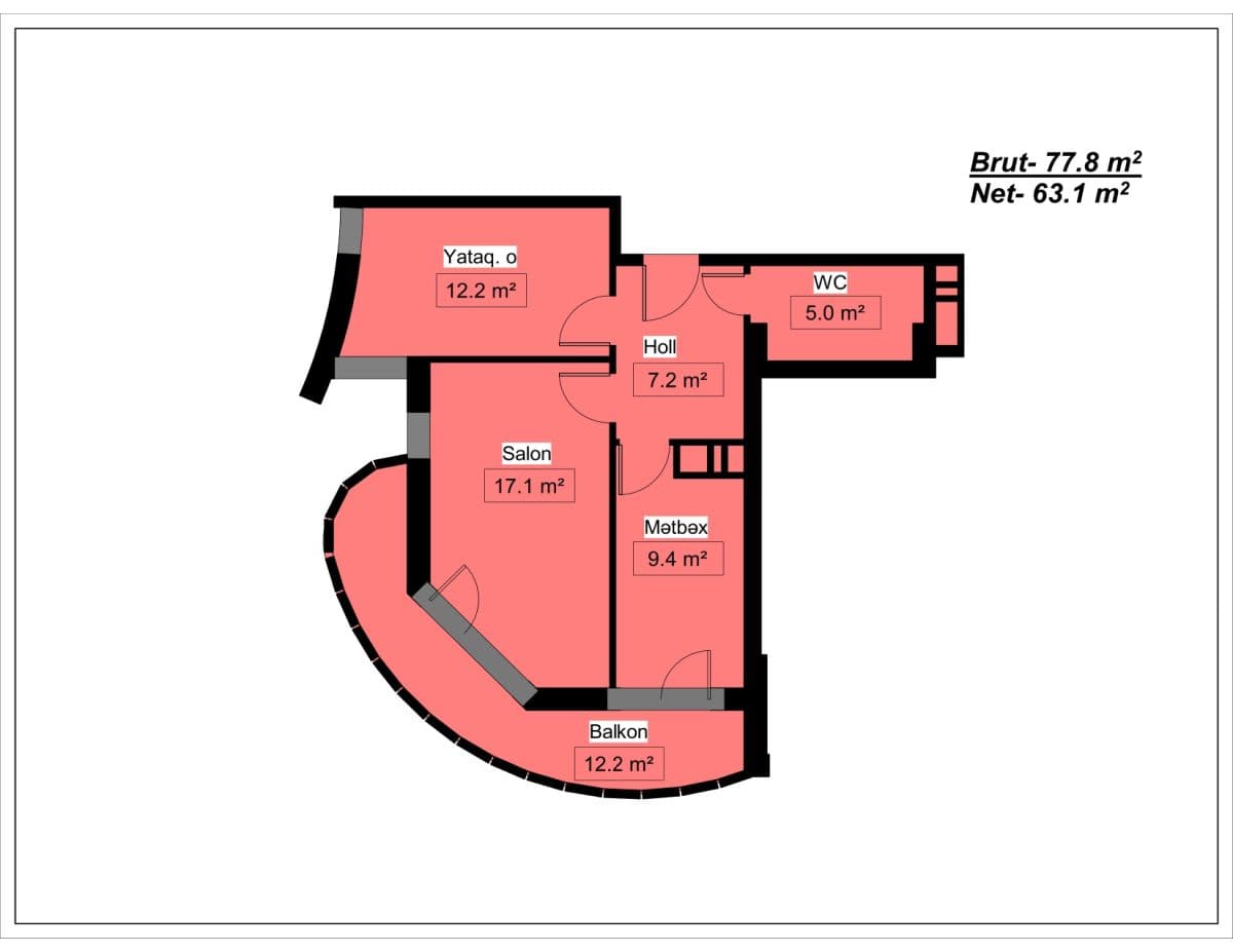 Diamanti Residence 2 rooms, 77.8 sq.m.