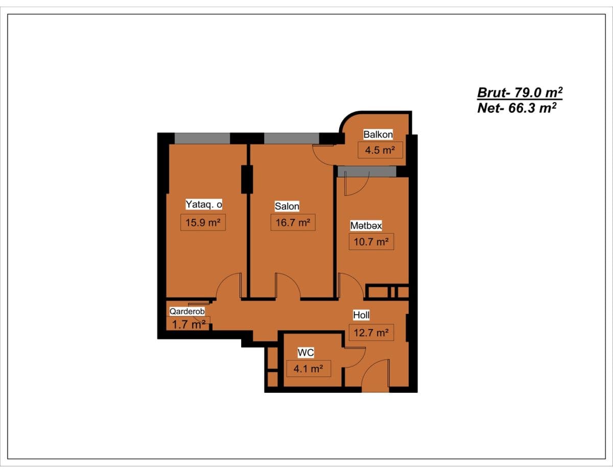 Diamanti Residence 2 rooms, 79 sq.m.