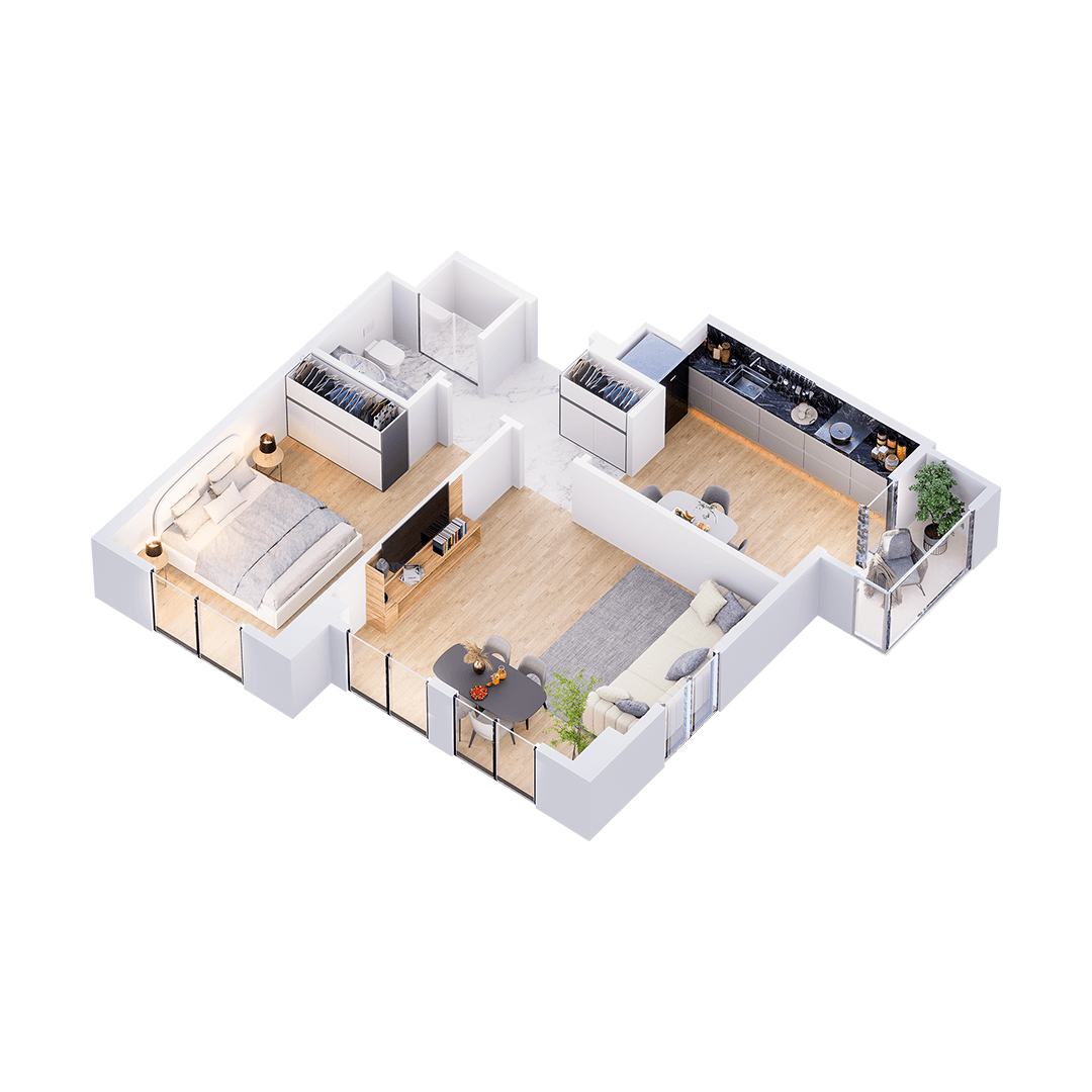 Park Yasamal 2 rooms 61,50 sqm