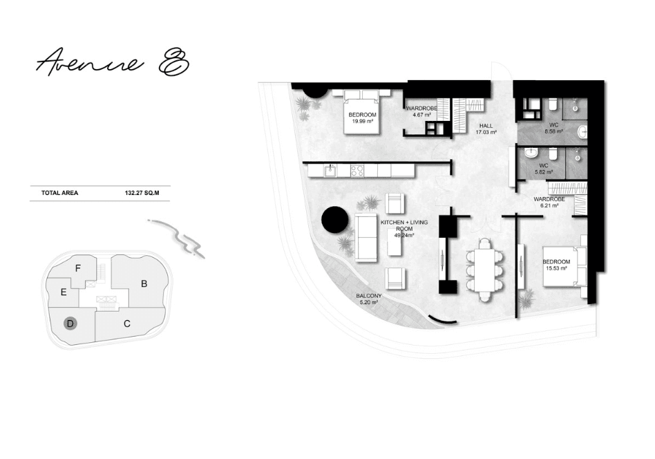 132.37 kvm, 3 otaqlı mənzil