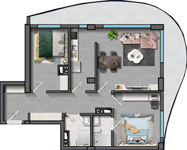 3 rooms, 136.20 sq.m.