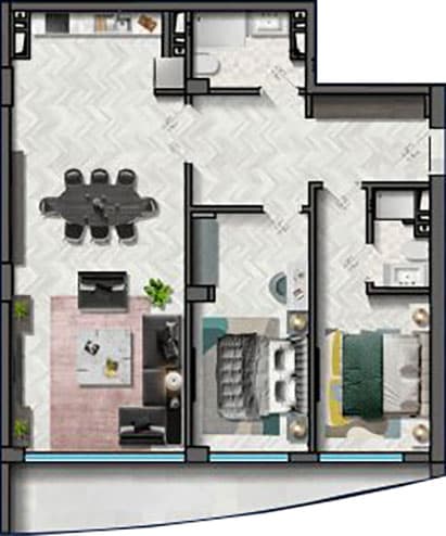 3 rooms, 144.10 sq.m