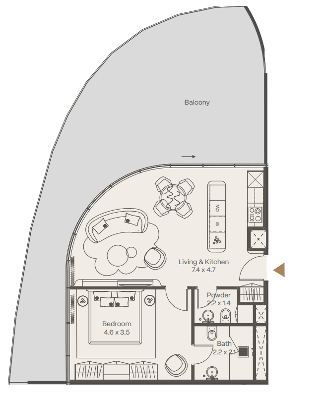 114.05 kvm, 3 otaqlı mənzil