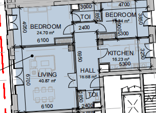 131.34 kvm, 3 otaqlı mənzil