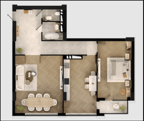 2 otaq, 108.20 kv.m.