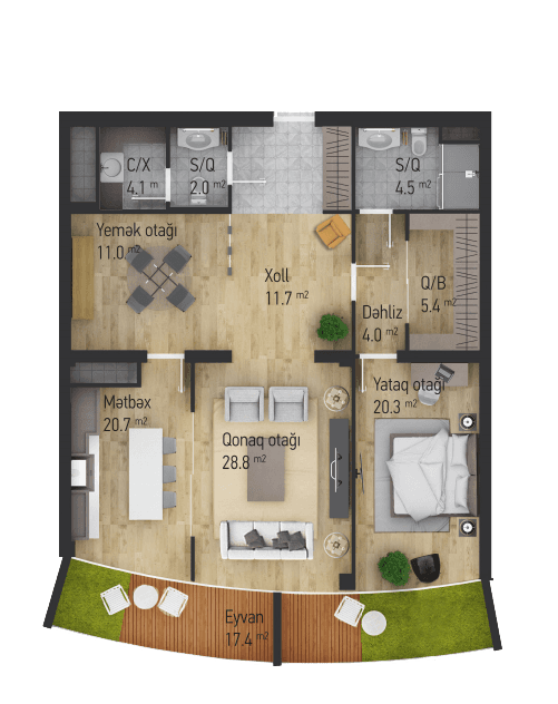 Dream Tower d 3 rooms 116,00 sqm